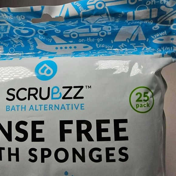 Scrubzz 25-Pack Disposable No Rinse Bathing Wipes - All-In-1 Single Use Shower - Picture 2 of 4